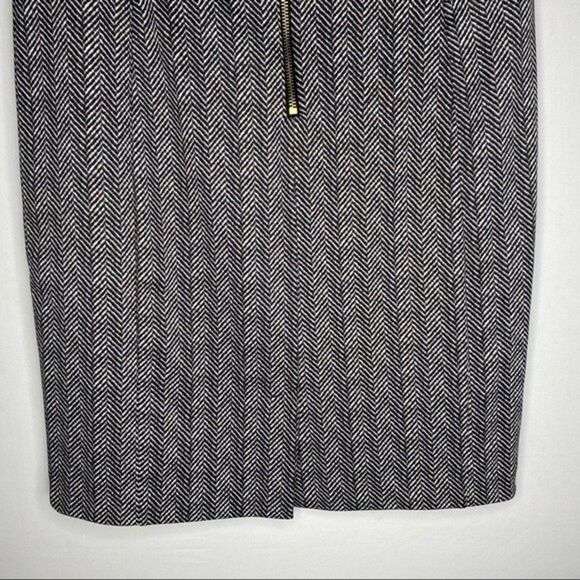 Michael Kors Black White Herringbone Pencil Skirt 8 - Picture 7 of 9